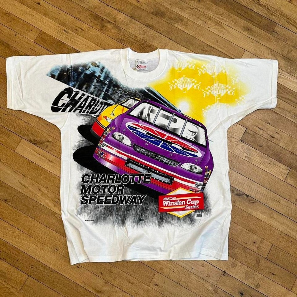 Vintage Brand New 1997 NASCAR All Over‎ Print Tee